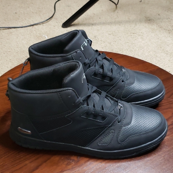 FUBU Shoes | Fubu Hi Top Sneakers Sz 2 Mens Black Faux Leather | Poshmark